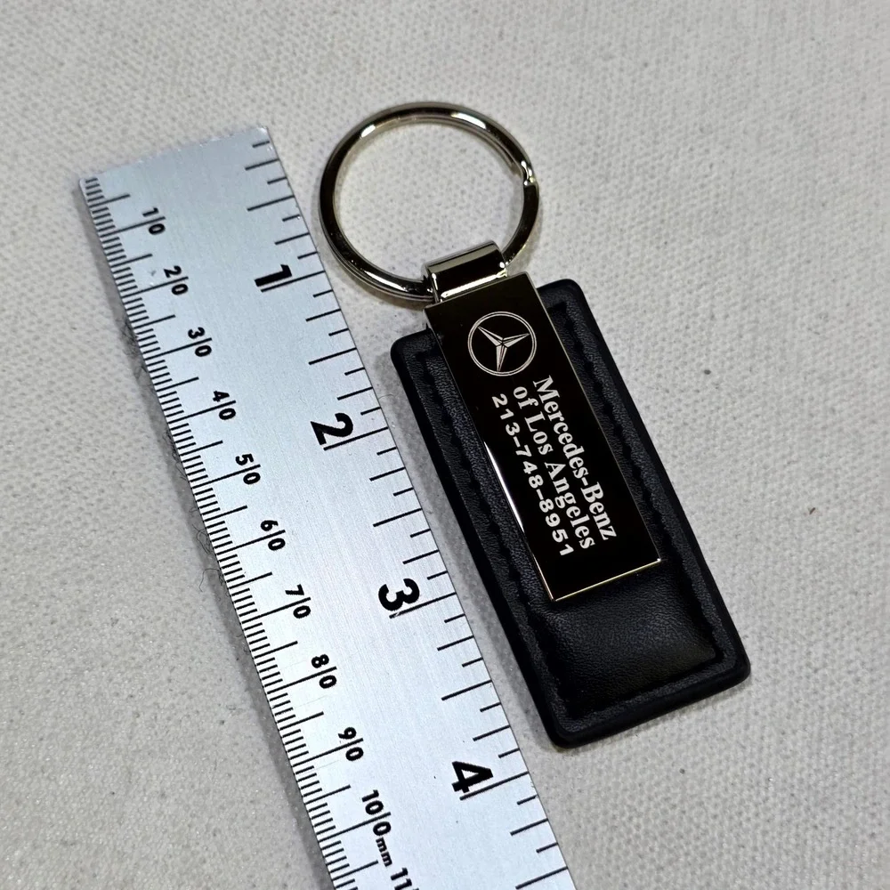 Mercedes-Benz Keychain Luxury Black Silver Los Angeles Dealership Fob Boxed